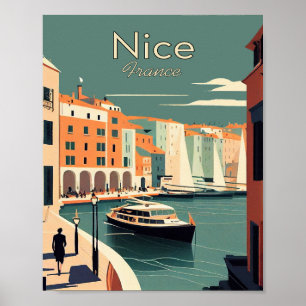 Nice France Minimalist Vintage Art Poster