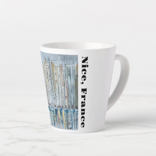 Nice France Peinture sur Latte Mug 12 oz (Angle droit)