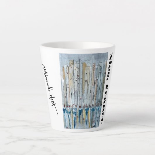 Nice France Peinture sur Latte Mug 12 oz (Devant)