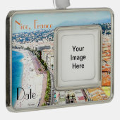 Nice France  reisversiering Verzilverd Kader Ornament (Rechts)