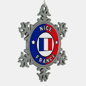 Nice France Tin Sneeuwvlok Ornament (Links)