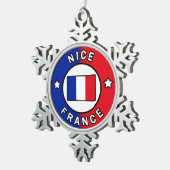 Nice France Tin Sneeuwvlok Ornament (Rechts)