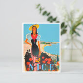Nice France vintage-reis Briefkaart (Staand voorkant)