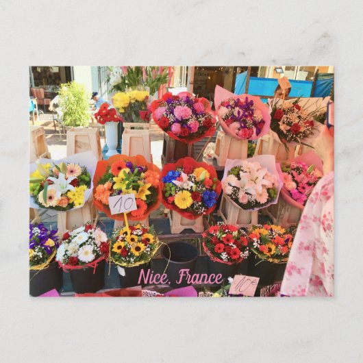 Nice, Frankrijk - Bloedmarkt - Marche aux Fleurs Briefkaart (Voorkant)