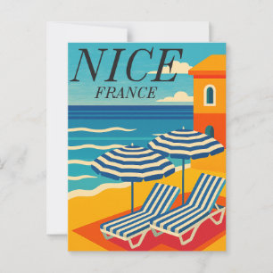 Nice Frankrijk Côte d'Azur Strand Reis Reizen Briefkaart