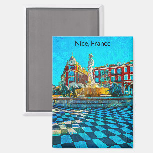 Nice Frankrijk Place Massena Olieverf Magneet