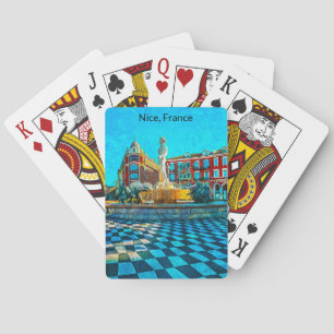Nice Frankrijk Place Massena Olieverf Pokerkaarten