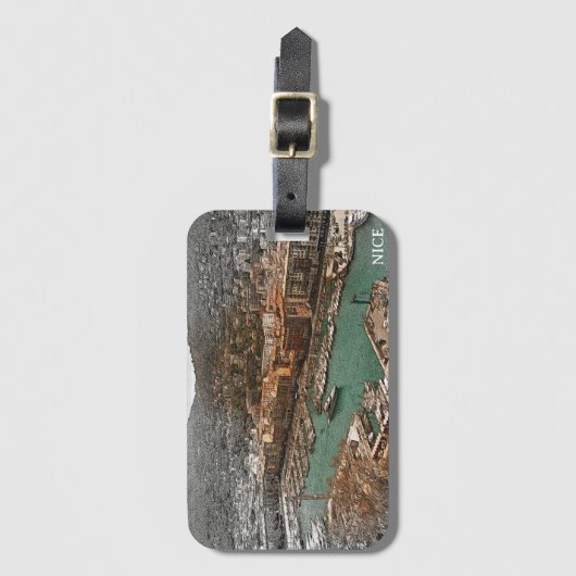 Nice Frankrijk Port Lympia Panorama Uitzicht Bagagelabel (Voorkant (verticaal))