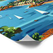 Nice Frankrijk Retro Reizen Illustratie Poster (Hoek)