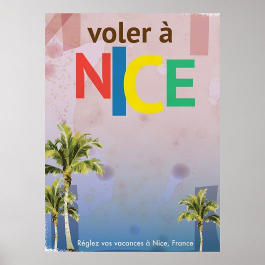 Nice,Frankrijk vintage reisposter Poster (Voorkant)