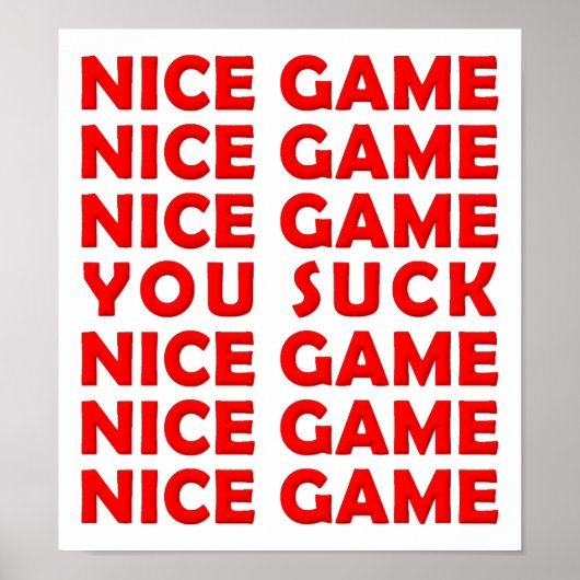 Nice Game Funny Poster (Voorkant)