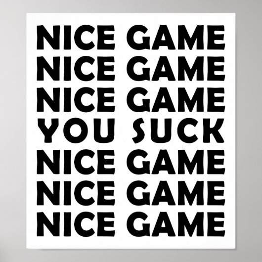 Nice Game Funny Poster (Devant)
