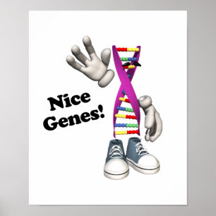 Nice Genes Funny DNA Poster