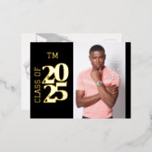 Nice Graduation Foil Photo Invitation Carte Postal (Recto/Verso)