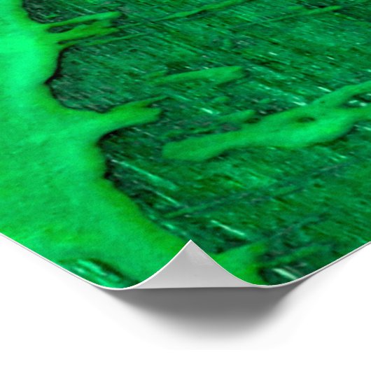 Nice groen oud oppervlak met verfdruppelstructuur  poster (Hoek)