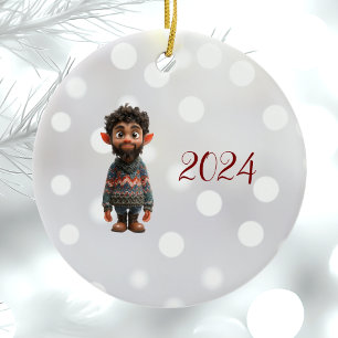 Nice Guy Kerst Elf Keramisch Ornament