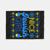 Nice Jewish Girl Ugly Happy Hanukkah Sweater Chanu Fleece Deken (Voorkant (Horizontaal))