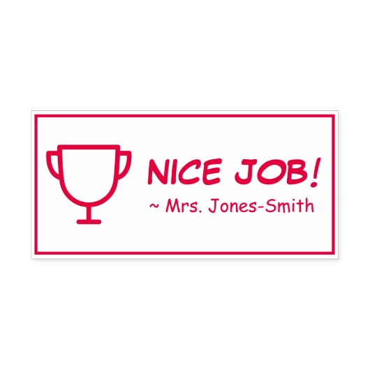 "NICE JOB!" Commendement Rubber Stamp Zelfinktende Stempel (Design)