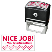 "NICE JOB!" + Rubber stempel van de educator (In situ)