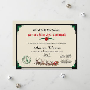 Nice-lijst van Elegant Green & Ivory Santa Feestdagenkaart