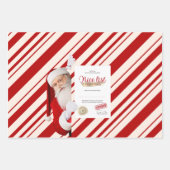 Nice List Certificaat Rode Candy Cane Stripes Inpakpapier Vel (Voorkant 2)