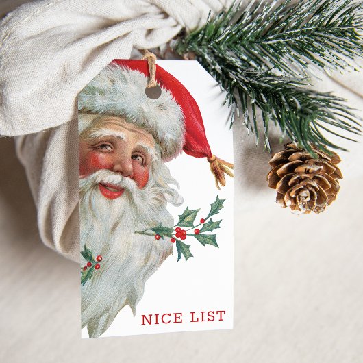 NICE LIST Santa Holiday Gift Labels Cadeaulabel