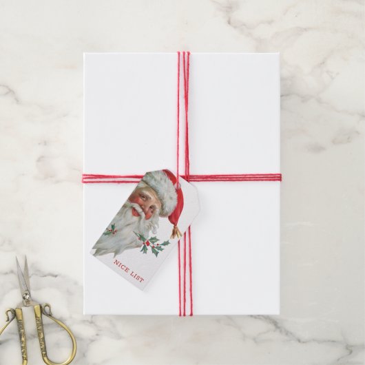 NICE LIST Santa Holiday Gift Labels Cadeaulabel (Met Touw)