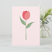 Nice Minimalist Pink Tulip Bridesmaid Proposal Kaart (Staand voorkant)