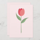 Nice Minimalist Pink Tulip Bridesmaid Proposal Kaart (Voorkant / Achterkant)