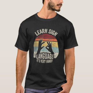 NICE N COOL Retro Vintage Leer Gebarentaal ASL T-shirt
