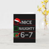 Nice Naughty 6 7 Meme 67 Christmas Six Seven Sweat Kaart (Gele Bloem)