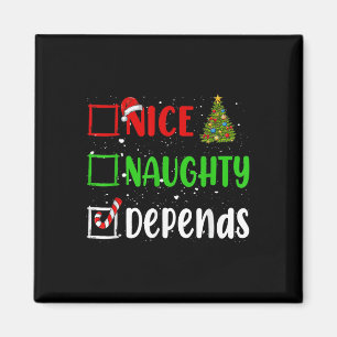 Nice Naughty Afhankelijk van Kerstlijst Vakantie X Magneet