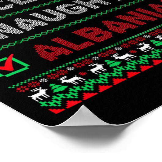 Nice Naughty Albanese kerst Checklist Albanië Poster (Hoek)