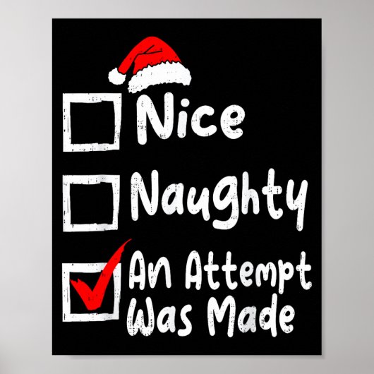 Nice Naughty An Attempt Was Made Funny Christmas L Poster (Voorkant)