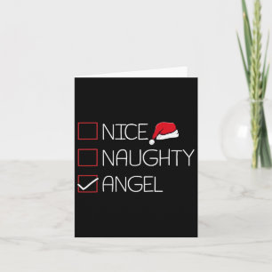 Nice Naughty Angel - Kerstmis Pajama Funny Humor X Kaart