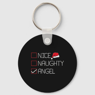 Nice Naughty Angel - Kerstmis Pajama Funny Humor X Sleutelhanger