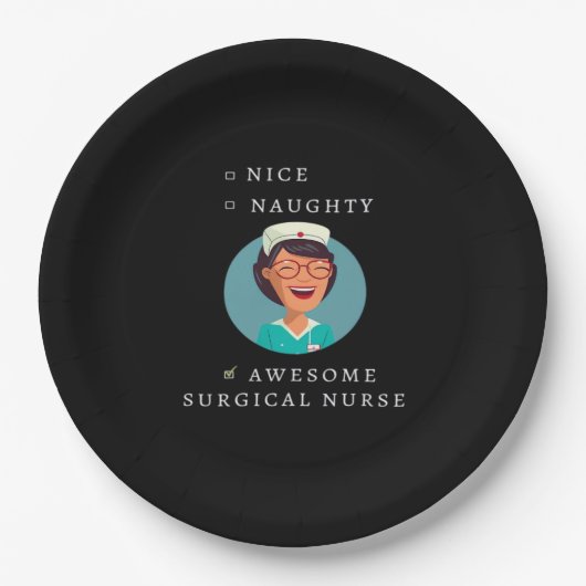 Nice Naughty Awesome Surgical Nurse  Papieren Bordje (Voorkant)