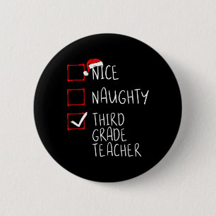 Nice Naughty derde klas kerstlijst Sa Ronde Button 5,7 Cm
