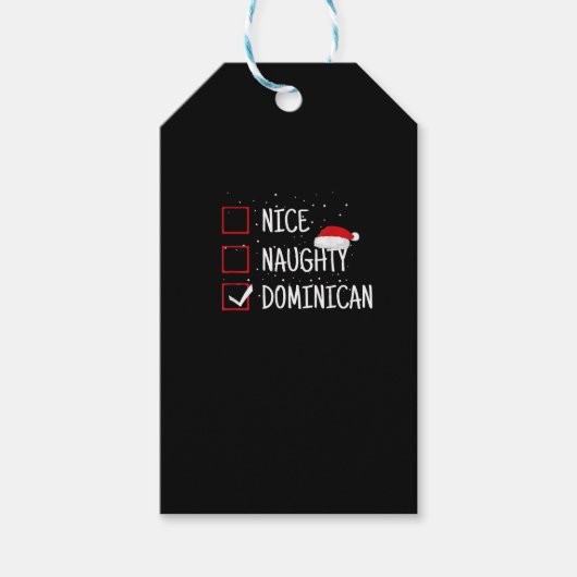 Nice Naughty Dominican Christmas List  Cadeaulabel (Voorkant)