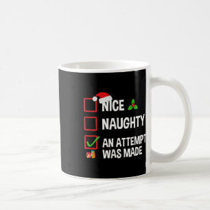 Nice Naughty een poging tot grappige kerst Koffiemok
