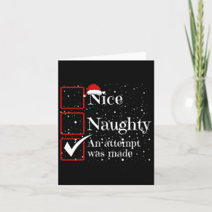 Nice Naughty Een poging werd gemaakt Kerstlijst 3 Kaart