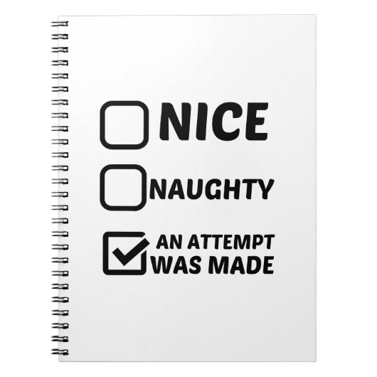 NICE NAUGHTY EEN POGING WERD GEMAAKT NOTITIEBOEK (Voorkant)