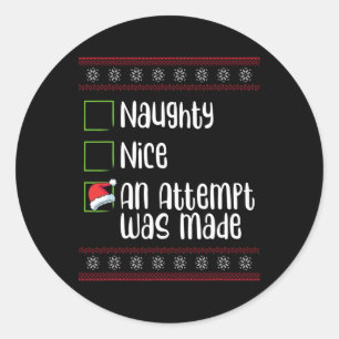 Nice Naughty en kerstavond Ronde Sticker