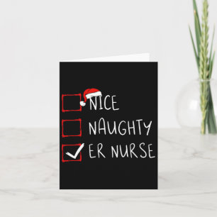 Nice Naughty Er Nurse kerstlijst Santa Claus X Kaart