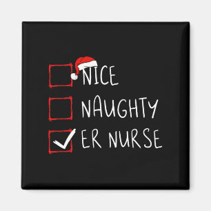Nice Naughty Er Nurse kerstlijst Santa Claus X Magneet