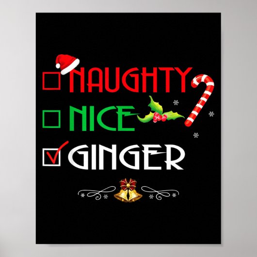 Nice Naughty Ginger Group Matching Christmas Poster (Voorkant)