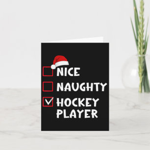 Nice Naughty Hockey Player List kerstkerstkerstker Kaart
