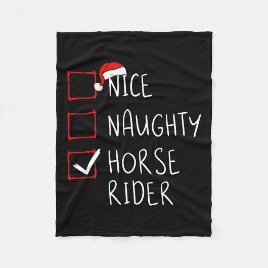 Nice Naughty Horse Rider List kerstkerstkerstkerst Fleece Deken (Voorkant)