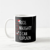 Nice Naughty I Can Explain Funny Christmas  Koffiemok (Links)