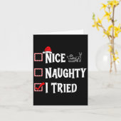 Nice Naughty - I Tried Christmas List Kaart (Gele Bloem)